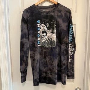 NWOT Funimation Inuyasha Anime Graphic Logo Tye-Dye Long Sleeve Shirt